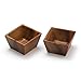 Lipper International Acacia Wood Small Square Bowls | For Condiments | Hand Wash Only | Brown | Set of 2