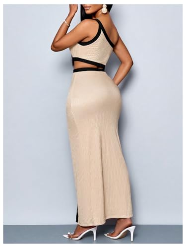 SOLY HUX Women's One Shoulder Cut Out Dress Ruched Split Bodycon Evening Party Long Dresses2