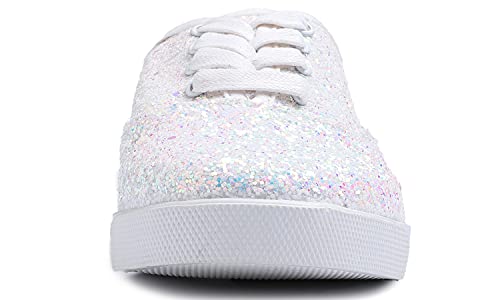 Image of FEVERSOLE Women's Fashion Dress Sneakers Party Bling Casual Flats Embellished Shoes