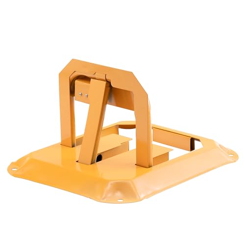 Absperrpfosten Parkplatzsperre Parkpfosten Klappbar Stahl Klapppfosten mit 3 Schlüssel Parkplatz-Barriere Reflexstreifen Robust Standfuß Sperrpfosten (V53)