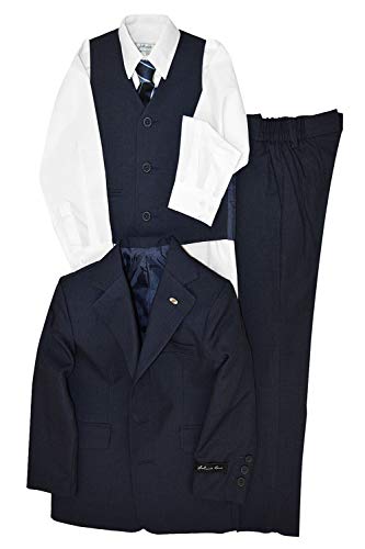 Jl5016 Navy/Blue Color Textured Suit Set For Boys From Baby To Teen (16) #TOP14