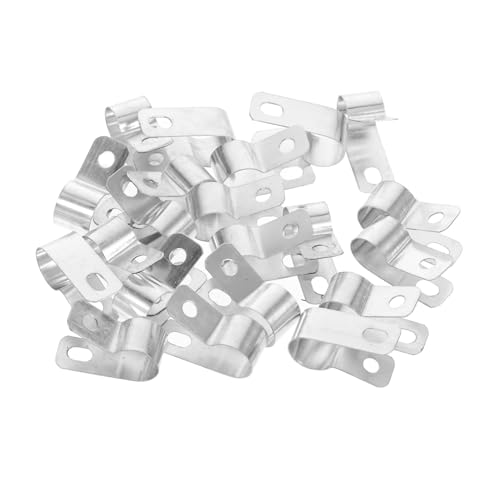 KICHOUSE 20pcs Cable Holder Cable Clips Wire Holder Cable Clamps Wire Clamp Wire Clips Rope Light Clips Outdoor Rope Light Mounting Clips Outdoor Light Clips Cord Clips Silver Aluminum