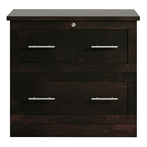 Realspace® 2-Drawer 30"W Lateral File Cabinet, Peppered Black #TOP1