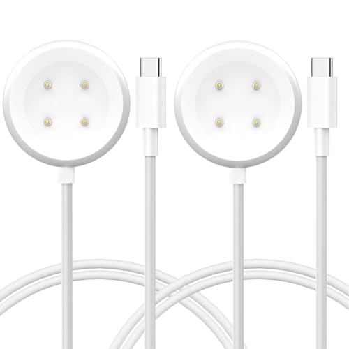[2-Pack] Sankel Compatible for Google Pixel Watch 2 Charger, USB C Magnetic Replacement Fast Charging Cable Charger Stand Accessories for Google Pixel Watch 2 (3.3ft, White)