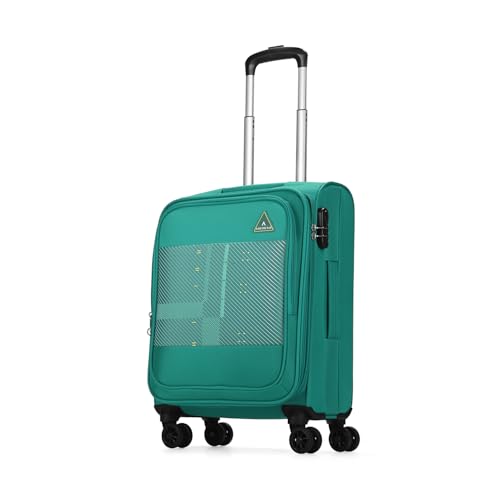 Image of Aristocrat Duralite Cabin Trolley Bag, 55Cm | Combination Lock | 8 Wheels | 3 Years International Warranty | Teal Blue