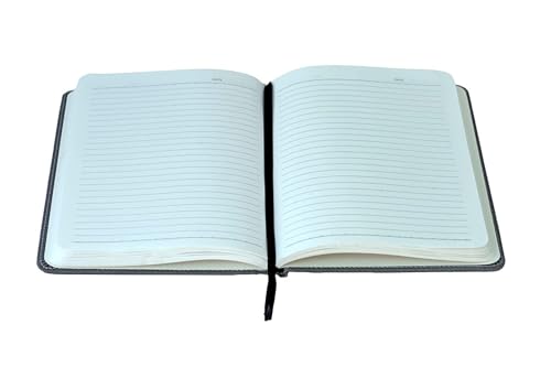 Image of A5 Journal Notebook Diary for Men Women | Office Journal Diary Notebook with Magnetic Flip Lock and Mobile Holder Pocket (200 Ruled Pages, 6 x 8.5 Inches, 80 GSM) (Grey Canvas)