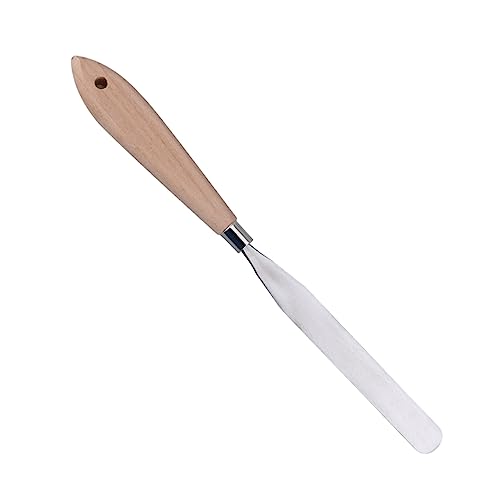 KONTONTY 2pcs Oil Paint Mixing Palette Knife Smooth Edged Paint Scrape Tool for Artists Foundation Pigment Painting Supplies