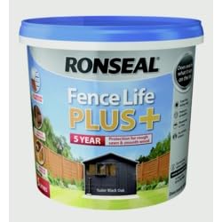 FAB INT PRODUCTS Exterior Wood Paint - Sheds & Fences Life Plus Fence Life Plus, 5 Litre (Tudor Black Oak)