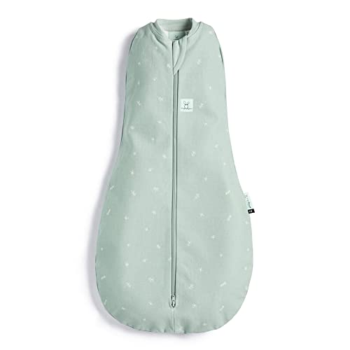 ergoPouch 0.2 tog Cocoon Swaddle Bag- 2 in 1 Swaddle Transitions into arms Free Wearable Blanket Sleeping Bag. 2 Way Zipper for Easy Diaper Changes (Green, 0-3 Months)