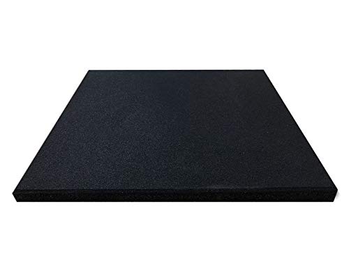 Loseta de Caucho para Gimnasio | Suelo para Crossfit | Pavimento de Caucho para Halterofilia | Loseta de Entrenamiento Profesional | Medida 50 x 50 x 2 cm (32 losetas (8 m²), Negra)