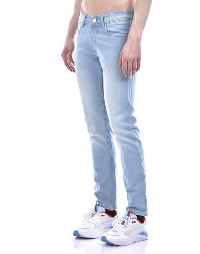 Image of Numero Uno Men's Grey Low Rise Skinny Fit Sustainable Jeans