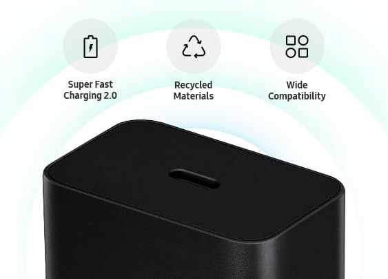 Samsung Cargador USB C, Adaptador de Corriente 45 W Ultra rápido, Adaptador USB C a USB, Cargador Samsung Carga rápida, Negro 4