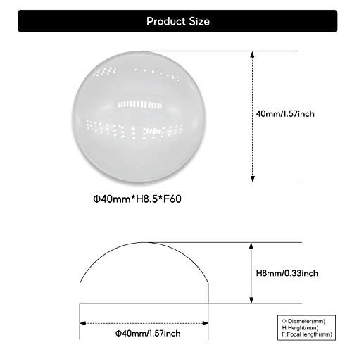 Image of 5PCS X Optical Glass Lens Without Edge Dameter 40MM Flat-Convex Lens, Focusing LED Convex Lens (Φ40mm*H8.5*F60)