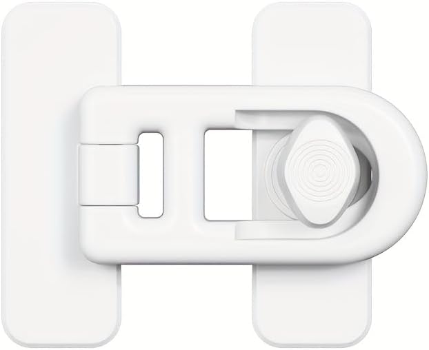 1PC No-Drill Safety Latches - Door Locks with Buckle Design - Prevents Accidental Closure for Secure Storage - Easy Installation for Fridge and Drawer