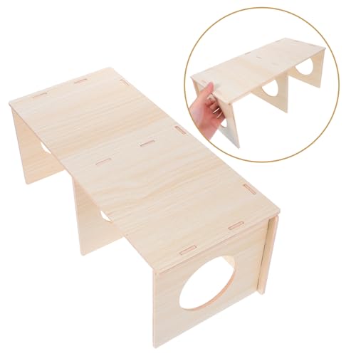 Supvox Mehrkammer holzhaus für Kleine Haustiere DIY Zusammenbaubarer Hamster BAU mit Tunnel Versteck und Spielplatz Modulare Holzhütte für Igel Ratten Mäuse und Kleine Nagetiere