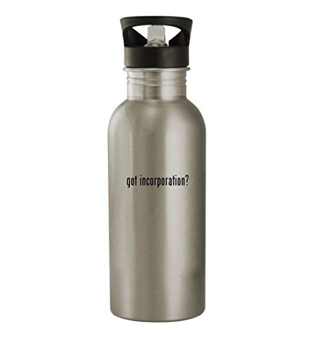 Knick Knack Gifts got incorporation? - 20oz Stainless Steel Water Bottle, Silver