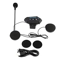 VOBOR Motorradhelm Bluetooth Headset, BT12 V5.0 + EDR Wireless Freisprech Telefon Mic Motorrad Intercom Headset Helm, Hi-Fi Moped Zubehör für Lautsprecher Freisprechen, Musikanrufsteuerung