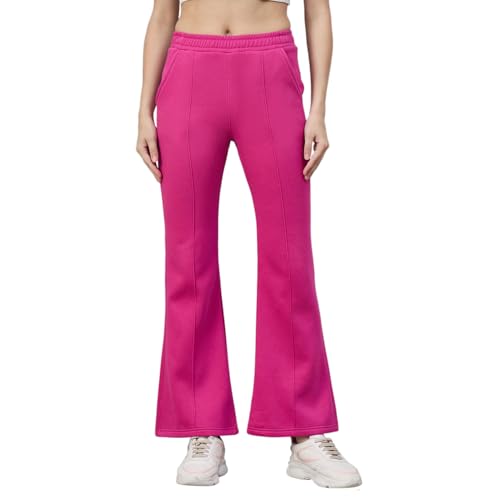 Image of 98 Degree North Women Flared Fleece Track Pants-GL1315-ALMOND
