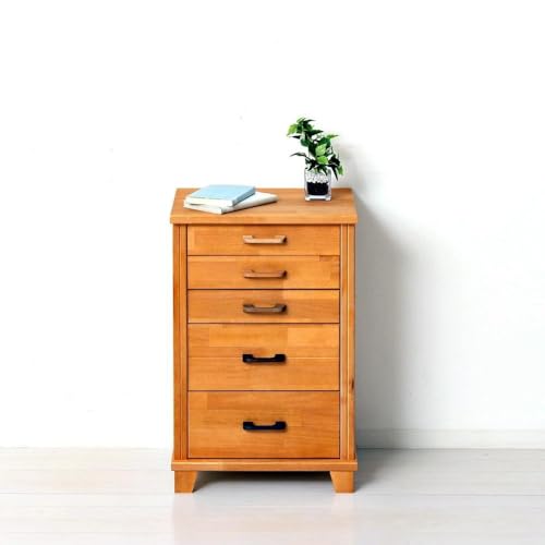 チェスト 5段 約幅40×奥行30×高さ61.5cm ライトブラウン