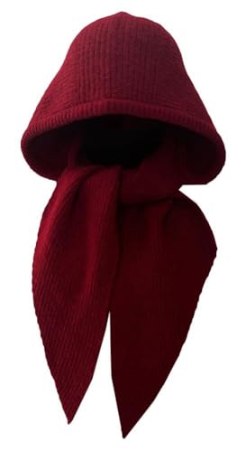 Women's Retro Hooded Shawl Wraps Casual Knitted Scraf Crochet Pullover Lightweight Warm Cape Neckwarmer