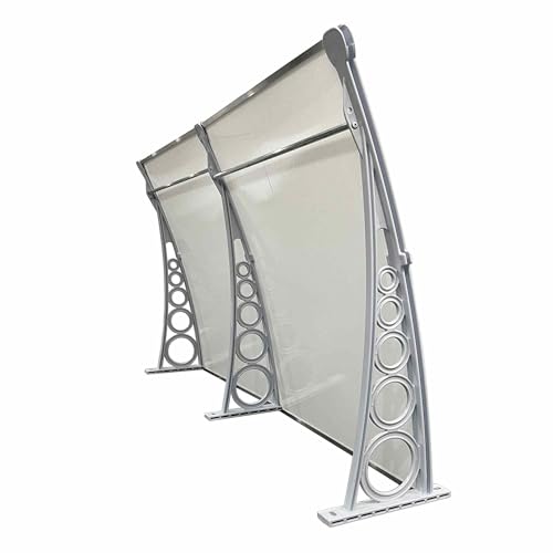 Toldo Policarbonato 1,90x0,70m Portas e Janelas Megatools Cobertura Chuvas (Milk + Branco)