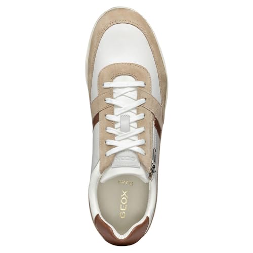 Geox Men's U Renan A Sneaker, White/Beige, 10 UK - Image 4