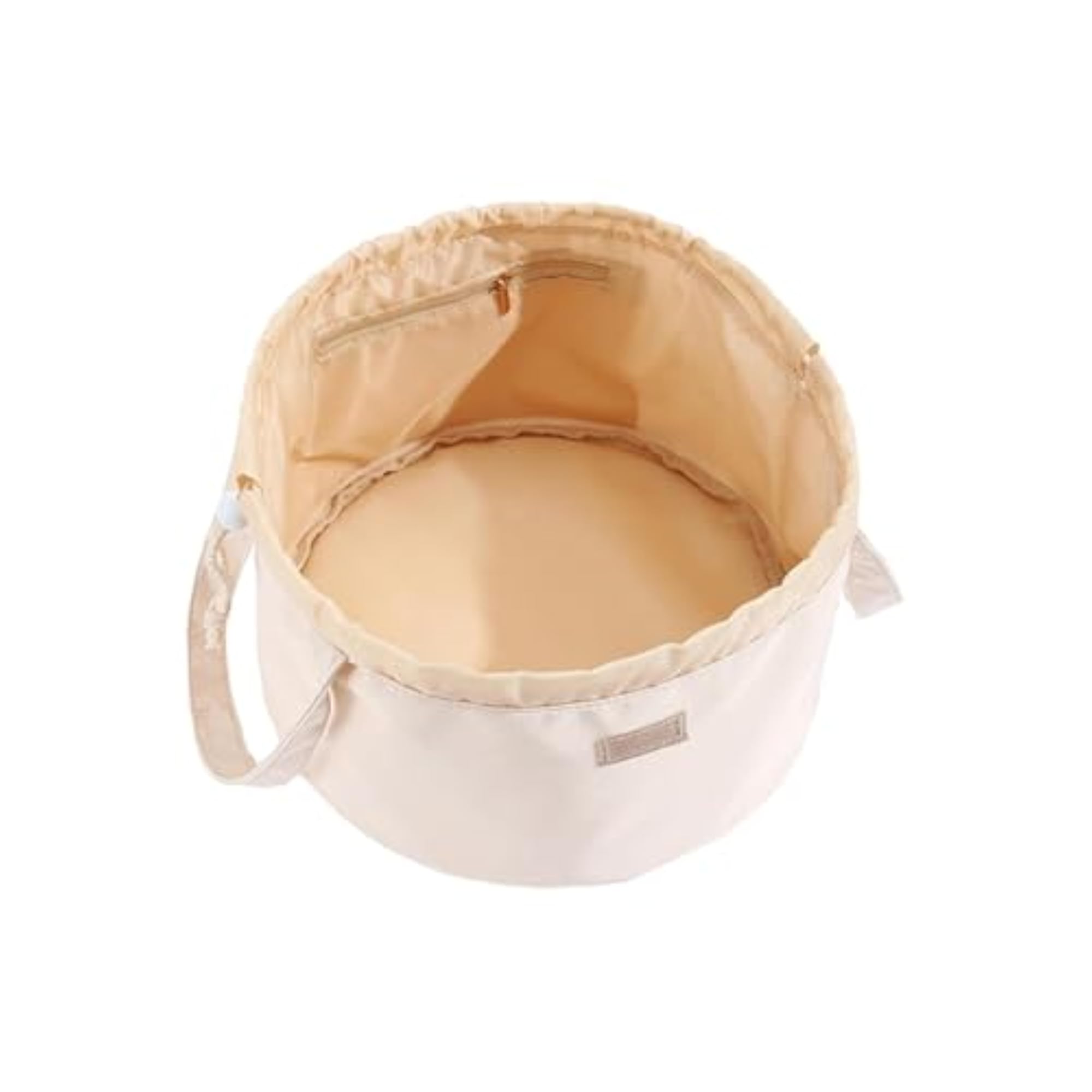 Portable Water Resistant Drawstring Makeup Bag Organizer, Apricot