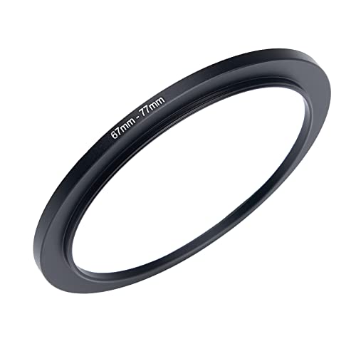 67mm to 77mm Camera Filter Ring Step-Up Ring Filter Adapter 67mm to 77mm Metal Step-Up Ring for All Brands 77mm UV ND CPL Filter