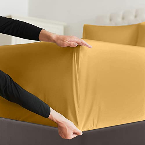 Lazzaro King Size Fitted Sheets Extra Deep Pocket 40 cm (16 inches) Durable Elastic Bed Sheets - Premium Microfiber Fitted Sheets King Size - Ultrasoft Hypoallergenic Fade Resistant
