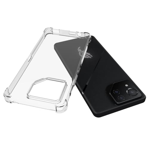 Image of A Accessories Kart for [Asus ROG Phone 8 Pro] Case,Phone Back Case Cover Clear Transparent Reinforced Corners TPU Shock-Absorption Flexible Cell Phone Cover for [Asus ROG Phone 8 Pro] - Transparent