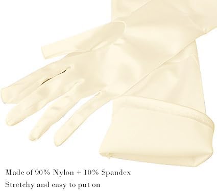 Lansian Long Opera Party Gloves for Women 1920s 20s Satin Gloves Costumes Elbow Length Bridal Evening Dress, 21 inches - Image 4