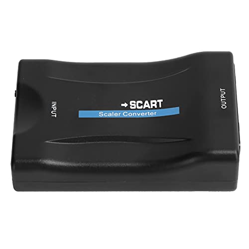 fasient1 Convertidor de HDMI a euroconector Adaptador de Audio y Video HD Adaptador de HDMI a euroconector Caja Adaptador de euroconector de Audio y Video HDMI, Compatible con PAL/NTSC/MHL(Negro)