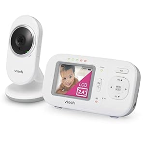 VTech VM320 Video Baby Temperature Monitor, Invisible Night Vision, Soothing Sounds, 2-Way Talk Intercom, Secured…