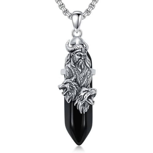 Collier viking homme en argent 925 : évitez les reflets ternes grâce à l'obsidienne