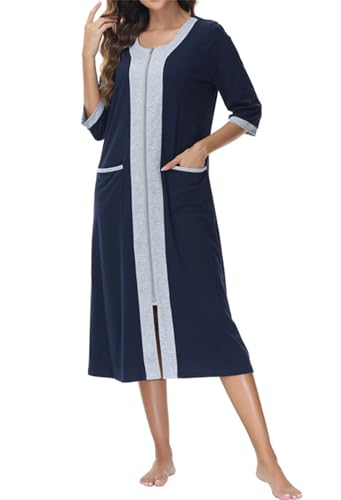 Robe de chambre zippée femme longue pour ne plus avoir froid