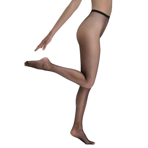 Image of CALZITALY Fishnet Tights with Back Seam, Seamed Fishnet Pantyhose, Italian Hosiery