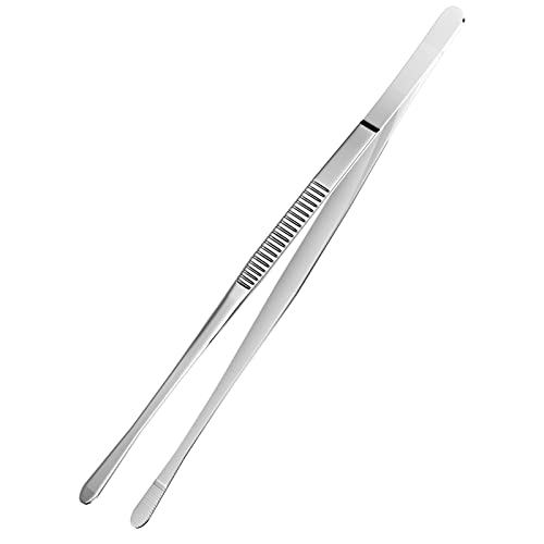 Newaner Pince de cuisine en acier inoxydabl, 30cm Pinces à barbecue surface de préhension nervurée, parfait pour chefs, gourmands, réunions de famille,...
