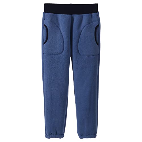 ANIMQUE Unisexo Térmicos Pantalones Invierno Elástico Cintura Niños Niñas Pantalones Deportivos Bebé con Bolsillos, Azul 140 Cover