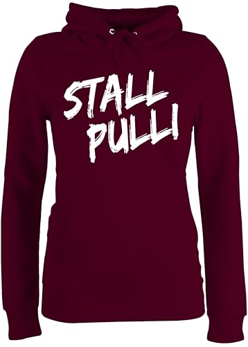 Pullover Damen Hoodie Frauen - Stallpulli I Geschenk Reiten I Pferde Geschenke I Pferdeliebhaber - S - Burgundrot - reitoberteil pferdepulloverdamen sprüche pferd stall pulli reitsport-bekleidung