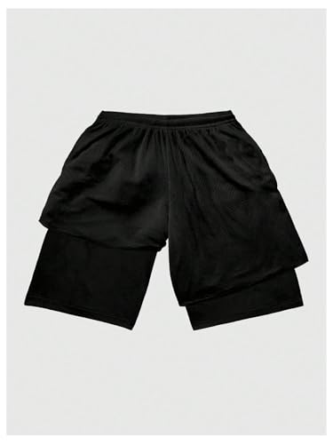 GORGLITTER Men's 2 in 1 Anime Graphic Gym Shorts Quick Dry Drawstring Mesh Athletic Running Shorts with Liner2