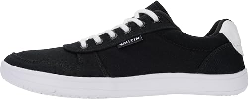 Image of WHITIN Men's Wide Barefoot Shoes | Stylish Canvas Minimalist Sneakers | Zero Drop Sole
