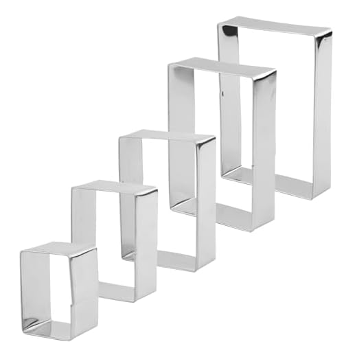 5-Piece Rectangular Stainless Steel Cookie Cutter Set