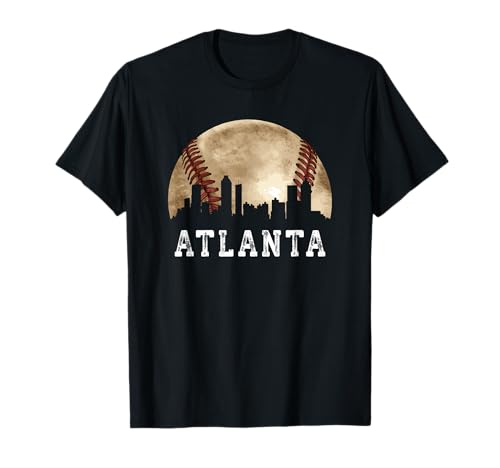 Atlanta Skyline City Vintage Baseball Lover T-Shirt