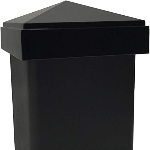 3" x 3" Aluminium Pyramid Post Cap for Metal Posts - Pressure Fit - Black (6 Pack) - Thumbnail 6