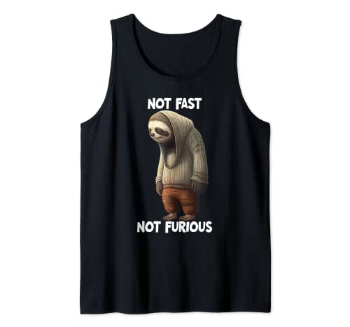 Lazy Sloth Not Fast Not Furious Funny Slogan Canotta