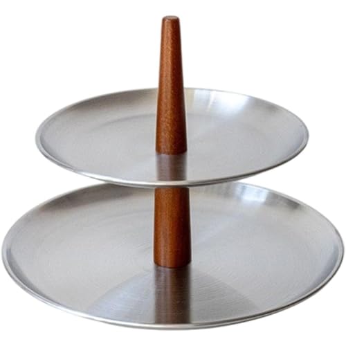 Plateau à desserts en acier inoxydable robuste avec 2 niveaux de service - 2