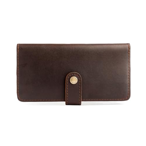 Image of Portland Leather Goods Women's Bifold Wallet - Slim Design with Secure Snap, 8 Card Slots & Interior Zipper Pocket - Grizzly