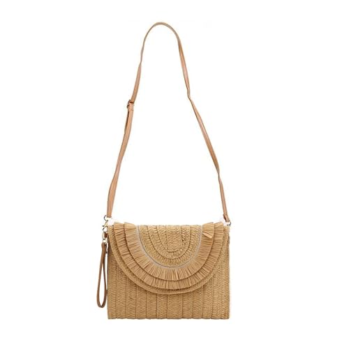 Image of Gets Straw Clutch Purse for Women Summer Clutch Beach Envelope Handbags Wallet Crossbody Bag