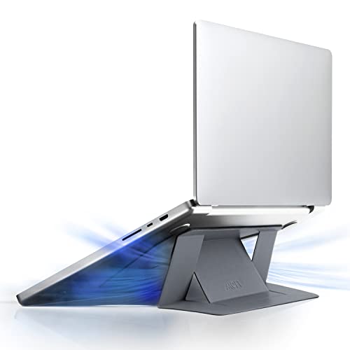 MOFT Laptop Stand for Desk, Adjustable Ergonomic Laptop Riser with 2 Viewing Angles, Foldable and Portable Adhesive Laptop Desk Stand, Compatible with