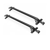 Baca Portaequipajes Portaequipajes Aluminio Negro con Cerradura, Barra Riel Universal para Montaje En Techo Vehículo 1 Par Barras Techo Coche